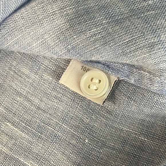 Alain Figaret Light Blue Linen Button Down Blouse Size 36/S - Picture 10 of 10